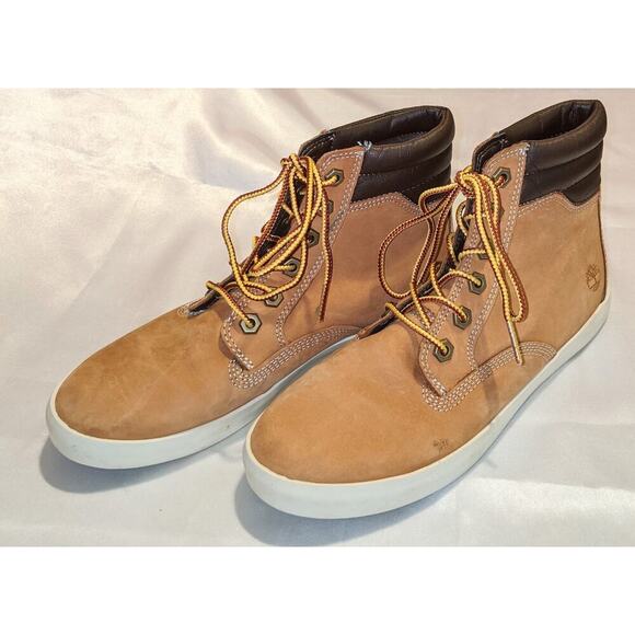 Timberland Women's Londyn Wheat Nubuck Leather Boots Booties Lace-up Size 7 GUC - Picture 2 of 9